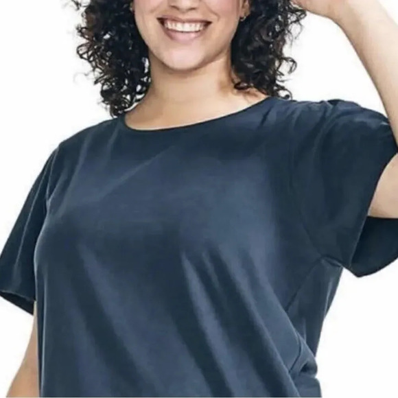 Nautica Women’s Side-Tie Short Sleeve Comfort T-Shirt, Navy Seas, XL - Picture 2 of 6